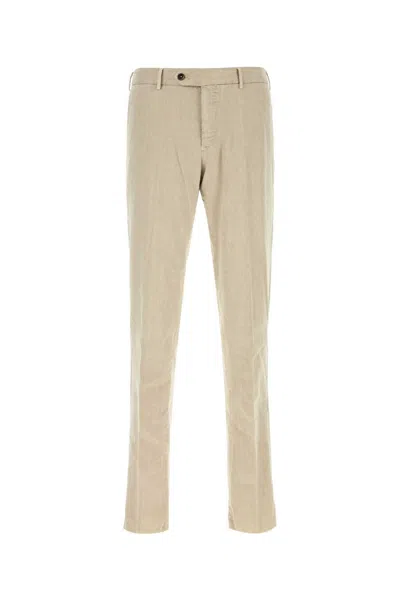 Pt Torino Beige Stretch-design Tapered Trousers In Neutral