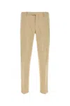 Pt Torino Beige Stretch-design Tapered Trousers In Brown