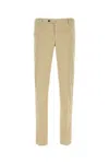 Pt Torino Beige Stretch-design Tapered Trousers In Brown