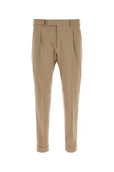 Pt Torino Beige Stretch Wool Pant In Neutral