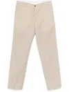 Pt Torino Beige Tailored Trousers In Wool-linen Blend