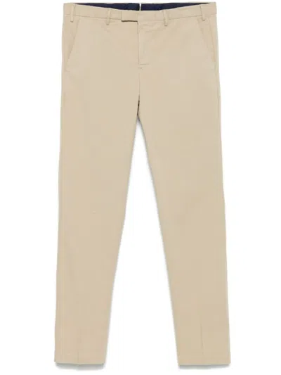 Pt Torino Beige Tailored Trousers With Hidden Closure In Neutral