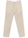 Pt Torino Beige Tailored Trousers In Wool-linen Blend In Beige