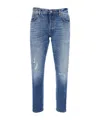Pt Torino Light-blue Jeans With Logo Patch On The Rear And Belt Loops In Denim Man In Blue