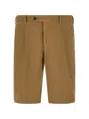 Pt Torino Belt-loop Buttoned Shorts In Brown
