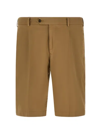 Pt Torino Belt-loop Buttoned Shorts In Brown