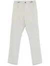 Pt Torino Beluga Grey Trousers With Drawstring Waistband In White