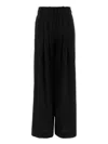 Pt Torino Embroidered Stretch Wool Benedetta Wide-leg Pant In Black
