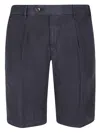 Pt Torino Pleated Chino Shorts In Blue