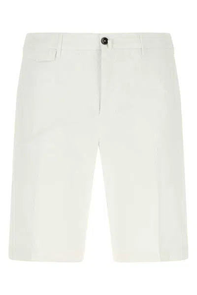 Pt Torino White Cotton Bermuda Shorts