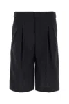 Pt Torino Midnight Blue Stretch Polyester Blend Bermuda Shorts In Blue