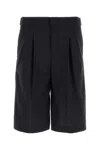 Pt Torino Midnight Blue Stretch Polyester Blend Bermuda Shorts In Blue