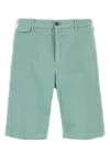 Pt Torino Stretch Corduroy Bermuda Shorts With Elastic Waistband In Green