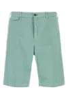 Pt Torino Stretch Corduroy Bermuda Shorts With Elastic Waistband In Green