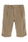 Pt Torino Bermuda Shorts With Pleated Front And Pockets In Green