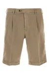 Pt Torino Bermuda Shorts With Pleated Front And Pockets In Green