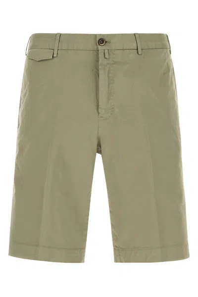 Pt Torino Stretch Cotton Bermuda Shorts Belt Loops In Green