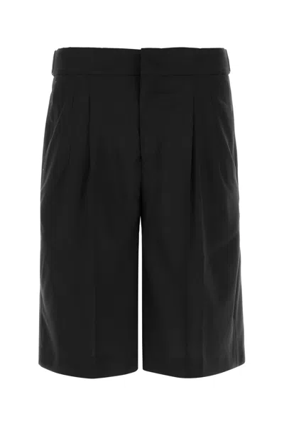 PT TORINO PT TORINO BLACK WOOL BERMUDA SHORTS