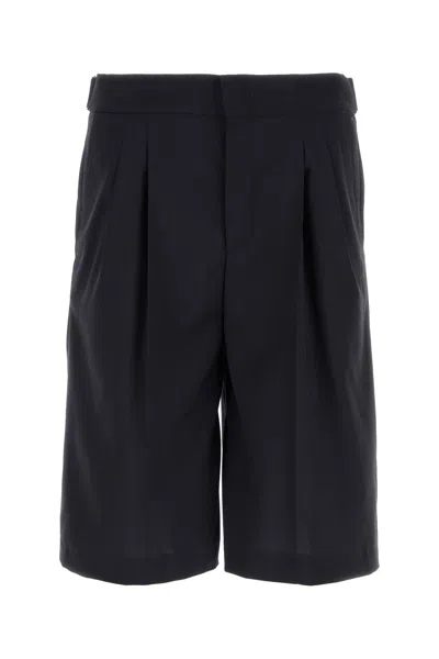 PT TORINO MIDNIGHT BLUE STRETCH POLYESTER BLEND BERMUDA SHORTS