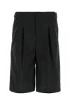 Pt Torino Midnight Blue Stretch Polyester Blend Bermuda Shorts