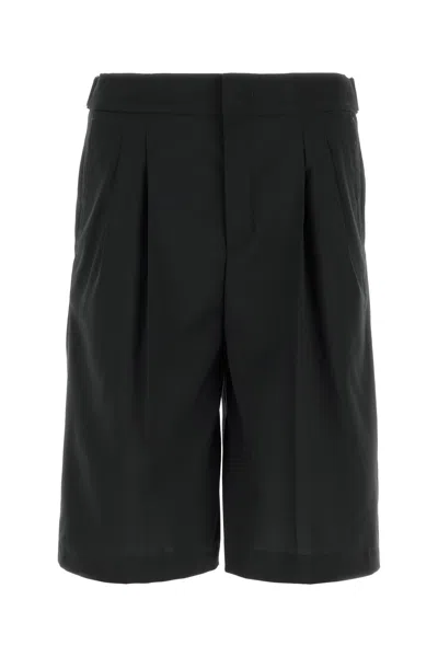 PT TORINO PT TORINO BLACK STRETCH POLYESTER BLEND BERMUDA SHORTS
