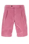 Pt Torino Fuchsia Stretch Corduroy Bermuda Shorts