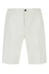 Pt Torino White Bermuda With Pence And Side Pocket With Flap In Linen And Cotton Blend Man In White