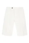 Pt Torino White Bermuda With Pence And Side Pocket With Flap In Linen And Cotton Blend Man In White