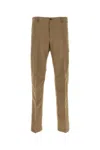 Pt Torino Wool Blend Trousers With Pockets And Belt Loops In Brown