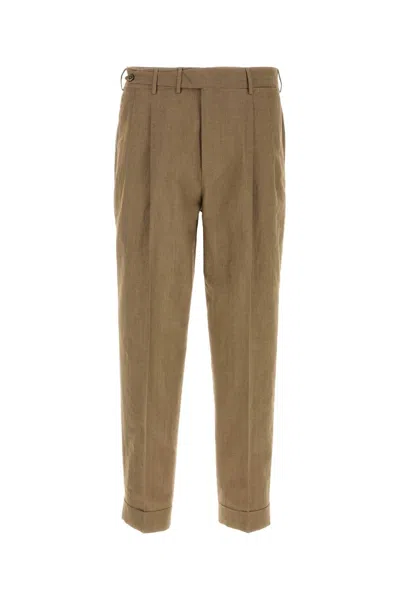 Pt Torino Trousers Wool Blend Belt Loops In Brown