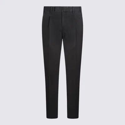 Pt Torino Black And Grey Cotton Master 1p Pant In Gray