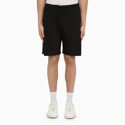 Pt Torino Black Cotton-blend Bermuda Shorts