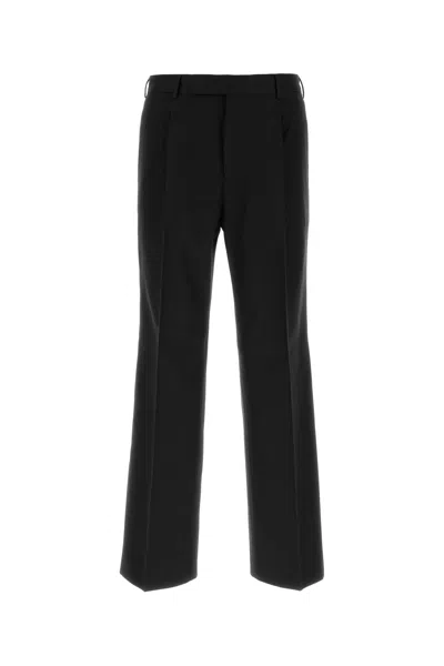 Pt Torino Cotton-wool Blend Tapered Dress Pant For Men In Black