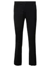 Pt Torino Black Cropped Flared Jaine Pants In Wool Woman In Non Definito