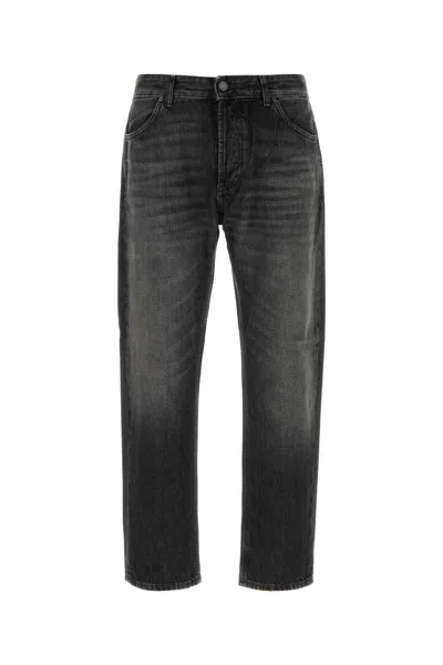 Pt Torino Black Denim Jeans In Multi