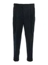 Pt Torino Black Patns With Pleats And Belt Loops In Cotton Blend Man In Black