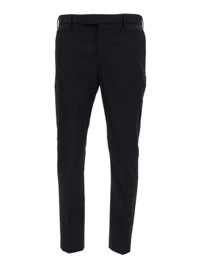 PT TORINO BLACK SLIM CUT TAILORED TROUSERS