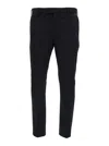Pt Torino Black Slim Cut Tailored Trousers In Cotton Blend Man In Black