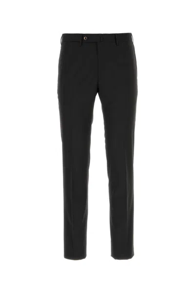 Pt Torino Slim Fit Concealed Closure Pants In Black