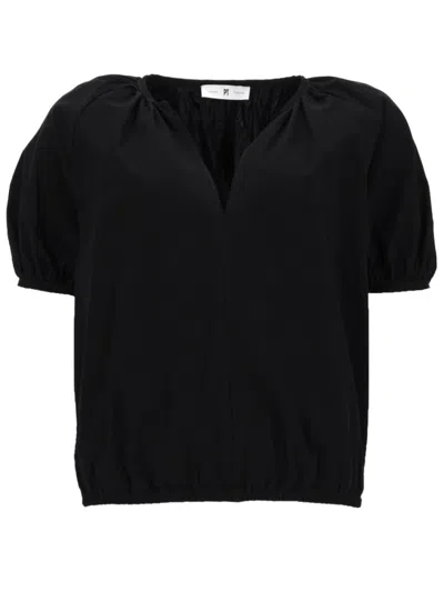 PT TORINO BLACK SOLID V NECK TOP