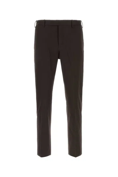 Pt Torino Black Stretch Cotton Pant In Brown