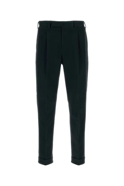 Pt Torino Pleated-cuffed Trousers In Black