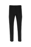 Pt Torino Grey Slim Pants With Concealed Closure In Virgin Wool Man In Black