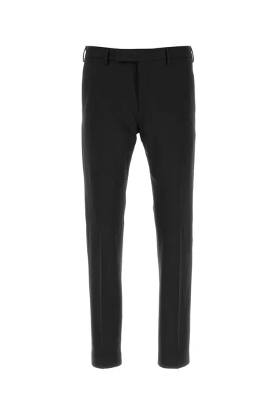 Pt Torino Black Stretch Wool Pant