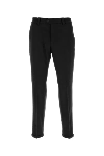 Pt Torino Black Stretch Wool Pant
