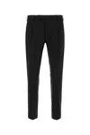 Pt Torino Straight Wool Trousers Elastic Waist In Nero