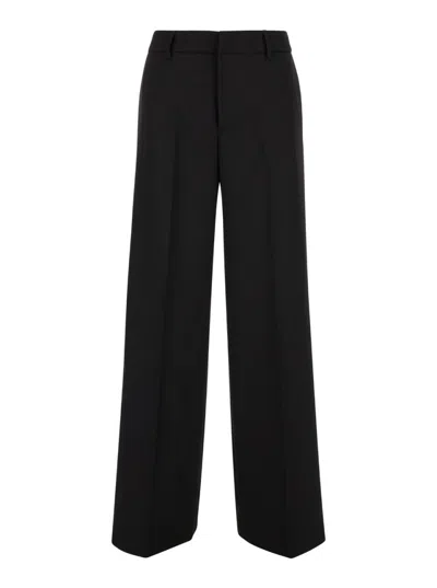 PT TORINO BLACK TAILORED LORENZA HIGH WAISTED TROUSERS