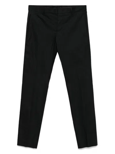 Pt Torino Black Tapered Casual-chic Trousers
