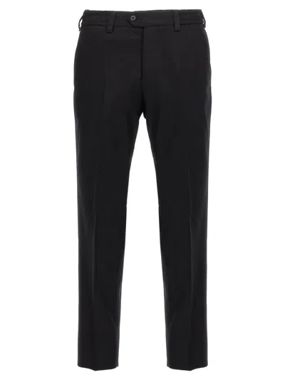 Pt Torino Rebel Pleated Trousers With Elastic Waistband In Black