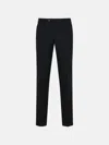 Pt Torino 'slim' Grey Stretch Virgin Wool Pants In Black